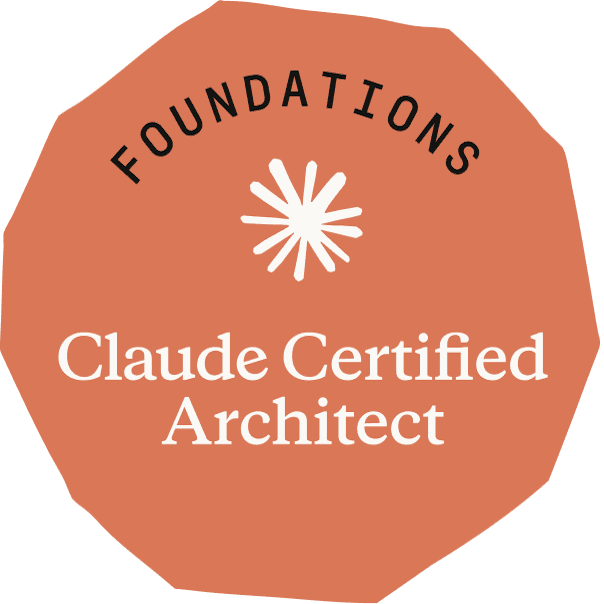 Claude Certified Architect - Foundations badge, issued by Anthropic